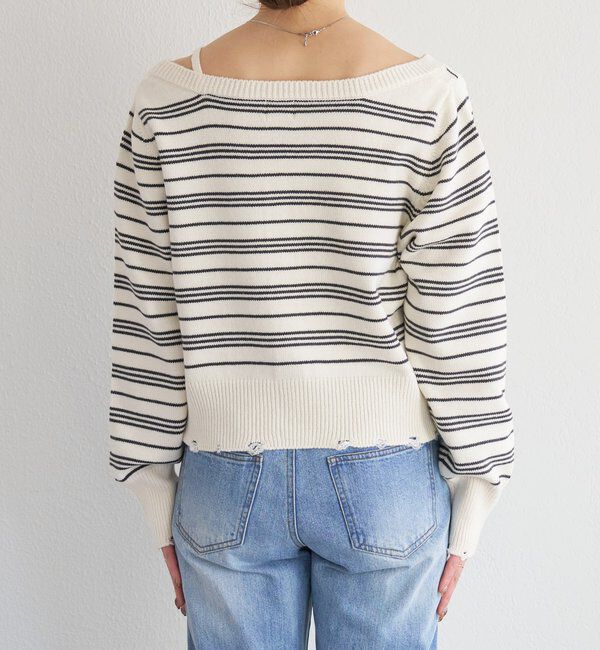  「B ボーダーダメージカーディガン」|その他|