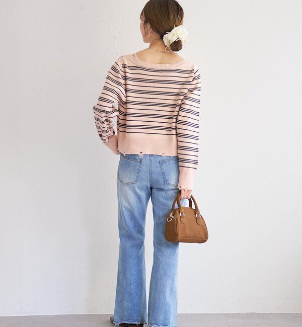  「B ボーダーダメージカーディガン」|その他|