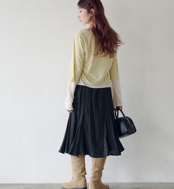  「ドットシアーミドルスカート」|スカート|