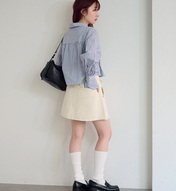  「【SETUP対応】フラップデニムミニスカート」|スカート|