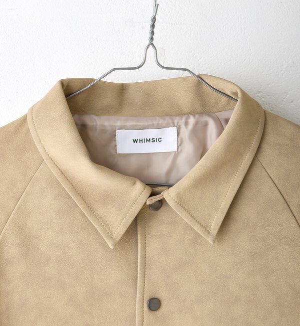  「【WHIMSIC/2サイズ展開】ヴィーガンレザーコーチジャケット」|ブルゾン・スタジャン|