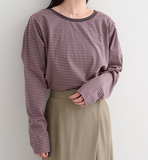  「【前後2WAY】B ボーダーバックリボンロンTEE」|その他|