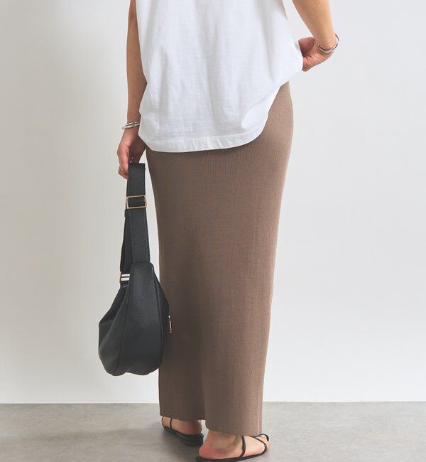  「【美シルエット】コットンリブニットスカート」|スカート|