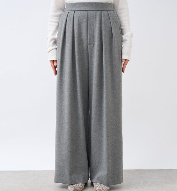  「【最高気温5度の寒い日に！/すっきり見え】ウォームタックワイドスラックス」|チノ|