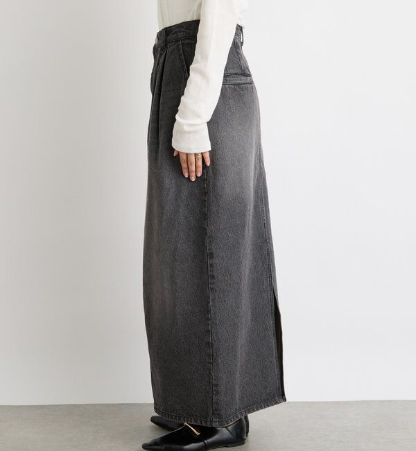  「【MONN.:.(モン)】タックコクーンマキシスカート」|スカート|