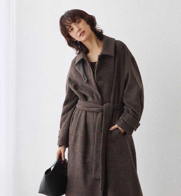  「【インフルエンサーSHIHO企画】チェックステンカラーコート」|その他|