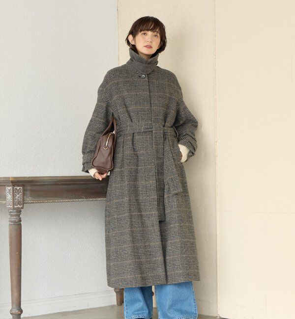  「【インフルエンサーSHIHO企画】チェックステンカラーコート」|その他|