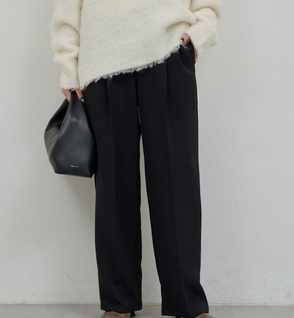  「【シワになりにくい】ジャージータックワイドパンツ」|チノ|