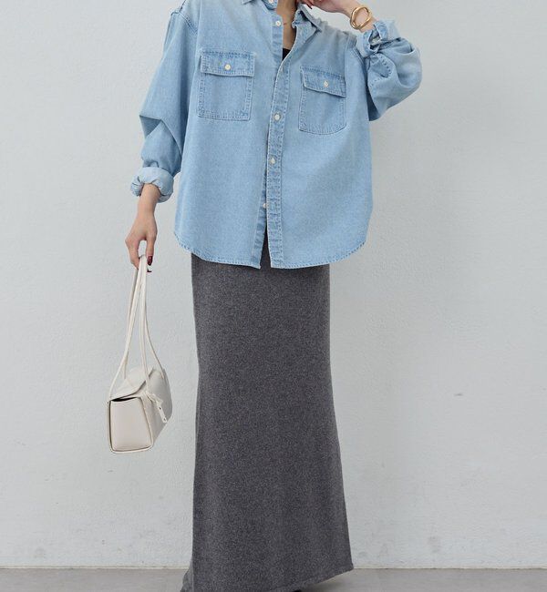  「【セットアップ対応】【手洗い可】メリノウールニットスカート」|スカート|