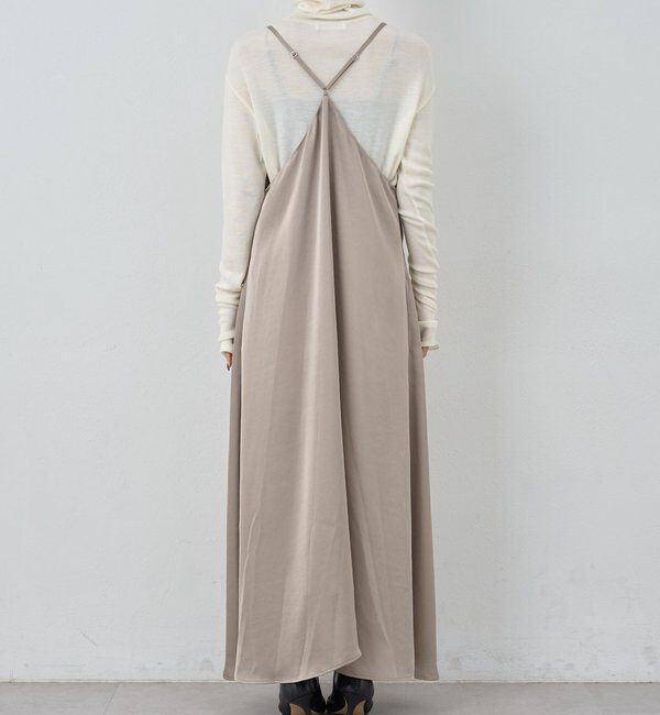  「ディープVサテンキャミワンピース」|ワンピース|