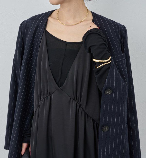  「ディープVサテンキャミワンピース」|ワンピース|