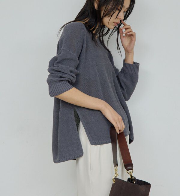  「【手洗い可】コットンメッシュプルオーバー」|ニット・セーター|