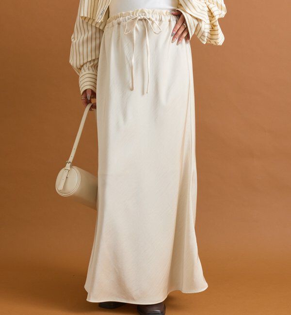  「サテンマーメイドスカート」|スカート|アイボリー