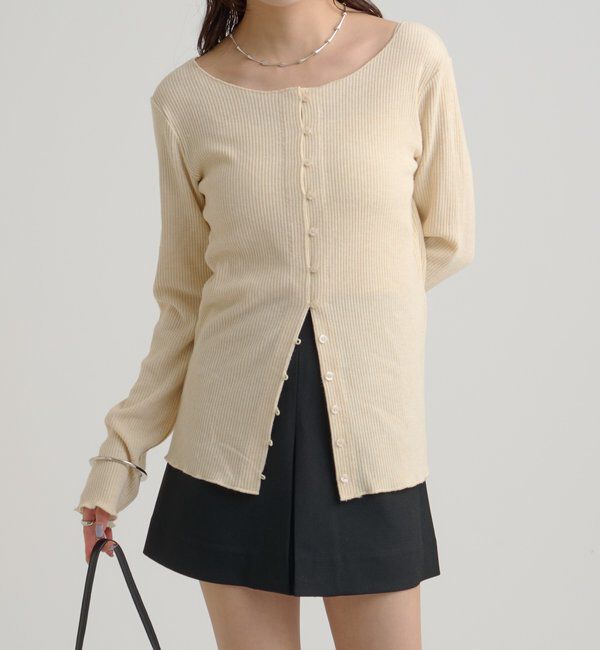  「起毛リブボタンカーディガン」|Tシャツ・カットソー|