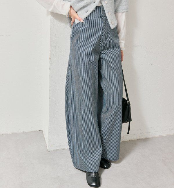  「【バックスタイルがポイント！新色ネイビー】バックシャンカーブデニム」|デニム|