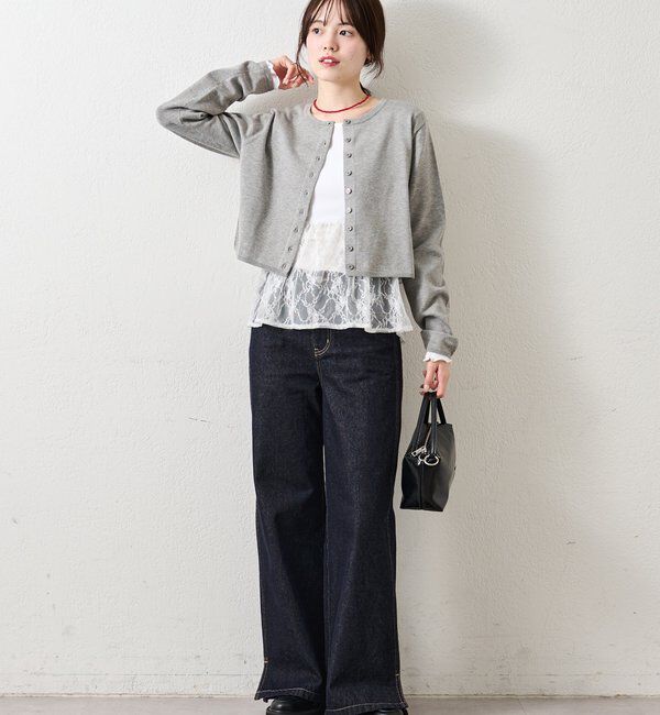  「チビボタン長袖カーディガン」|カーディガン|