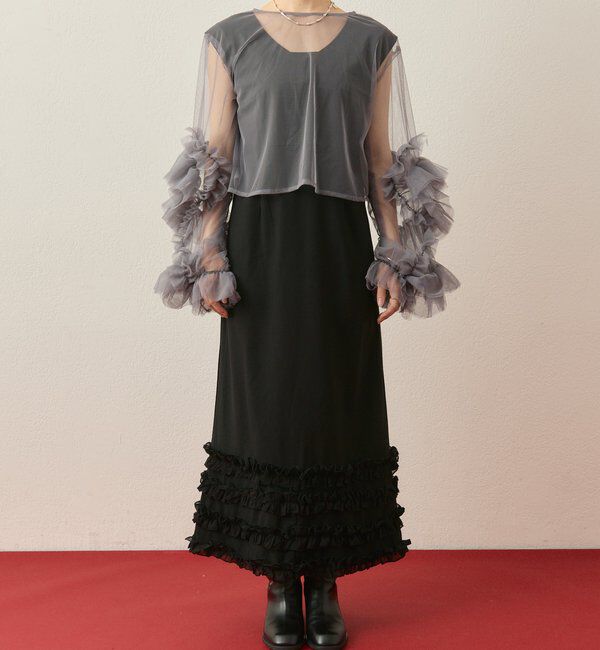  「【@____ri__125企画】ティアードフリルドレスSET」|ワンピース|