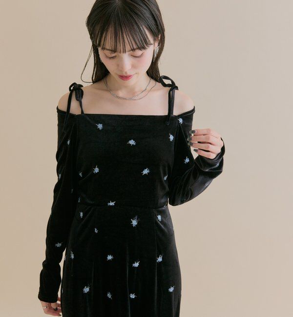  「[森川企画]花柄ベロアワンピース」|ワンピース|