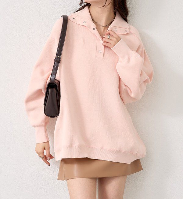  「スウェットライクヘンリーニット」|ニット・セーター|