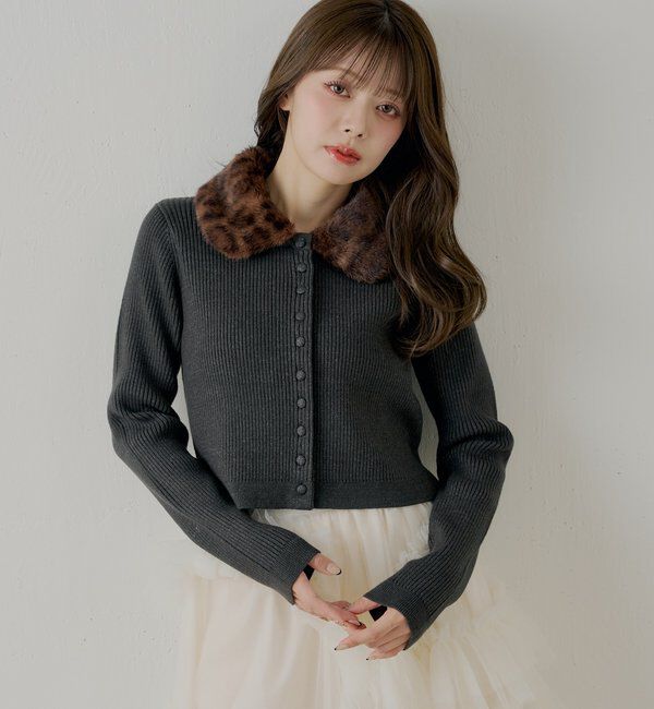  「【SALON by Chico】ファー襟取り外しコンパクトトップス」|ニット・セーター|