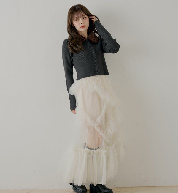  「【SALON by Chico】ファー襟取り外しコンパクトトップス」|ニット・セーター|