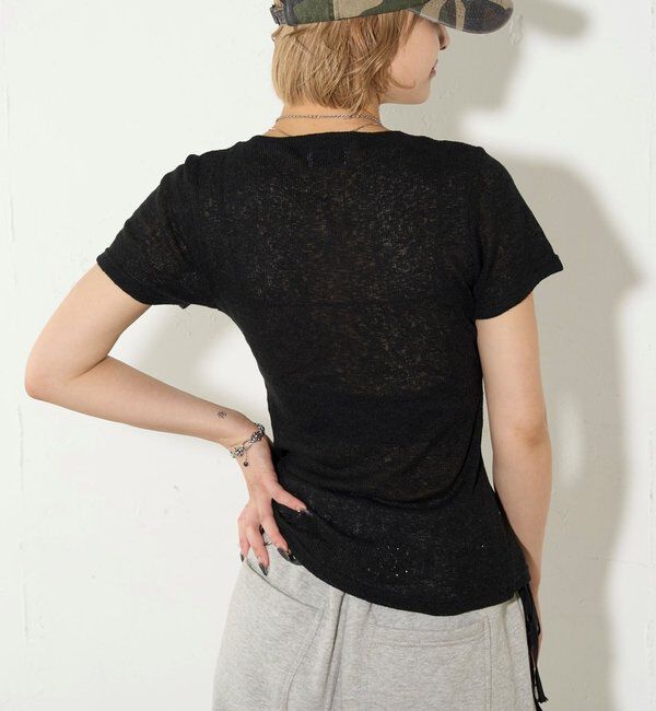  「シアーナロー半袖カーディガン」|Tシャツ・カットソー|