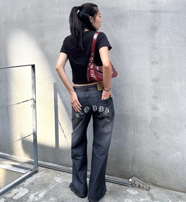  「SLOPPYラインストーンローライズデニム」|デニム|