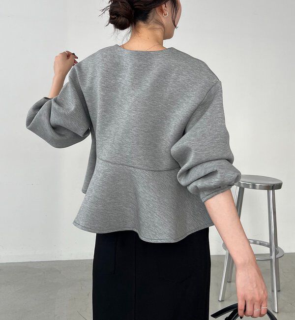  「【スタイルアップが叶う/伸縮性◎】ペプラムジップカーディガン」|Tシャツ・カットソー|