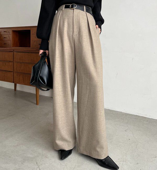  「【低身長サイズあり】アシメベルトSETパンツ」|チノ|