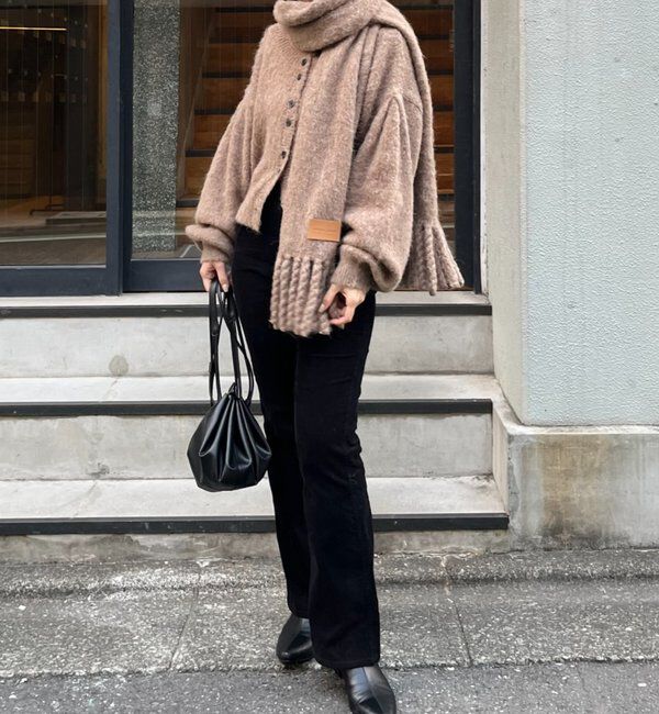  「【前後2WAY】モヘア起毛パフカーディガン」|カーディガン|