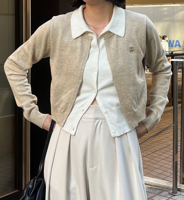  「レイヤードポロニットカーディガン」|カーディガン|