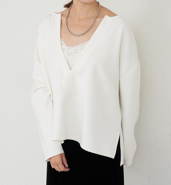  「【インフルエンサー＠tsuru00コラボ】スキッパーポンチプルオーバー」|ニット・セーター|