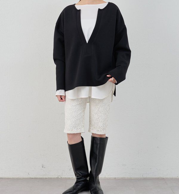  「【インフルエンサー＠tsuru00コラボ】スキッパーポンチプルオーバー」|ニット・セーター|