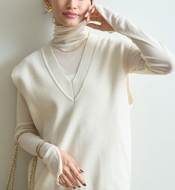 Rouge vif「テレコメロータートル」|Tシャツ・カットソー|アイボリー