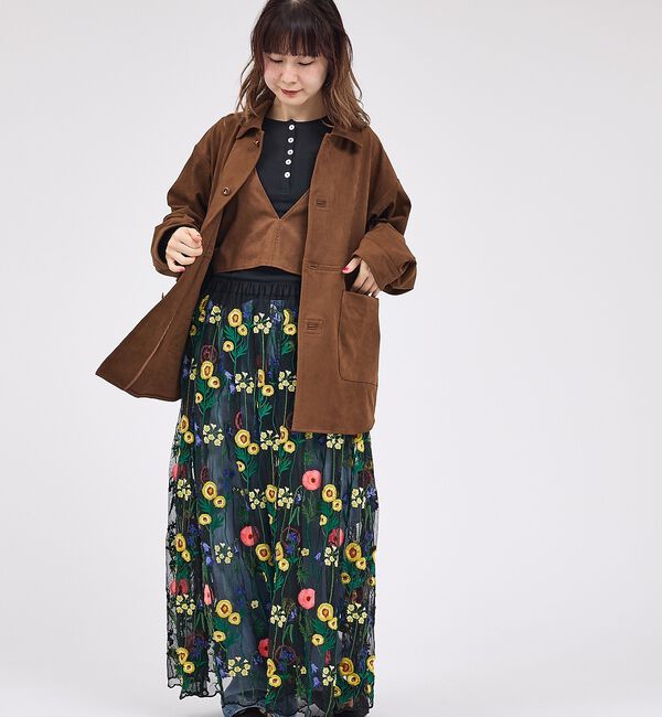 Rouge vif「【Le Melange/ル・メランジュ】ECOスウェードビスチェ/フェイクレザー」|ベスト・ジレ|