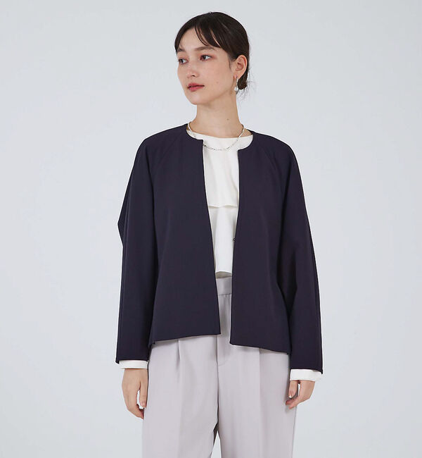 qualite「【セットアップ対応】バックペプラムジャケット」|その他|ダークネイビー
