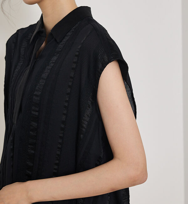 qualite「【セットアップ対応】キュプラストライプスキッパーシャツ」|シャツ・ブラウス|