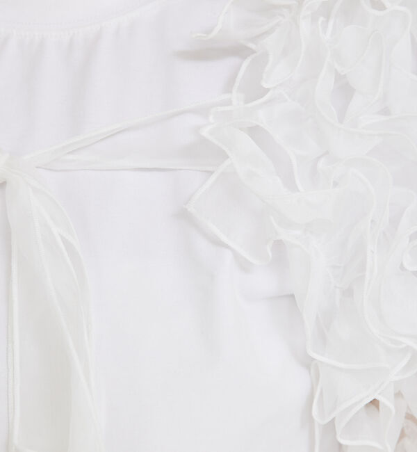 SELFIST「ボリュームフリル袖付Tシャツ」|Tシャツ・カットソー|