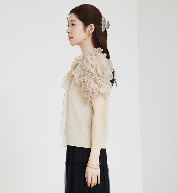 SELFIST「ボリュームフリル袖付Tシャツ」|Tシャツ・カットソー|