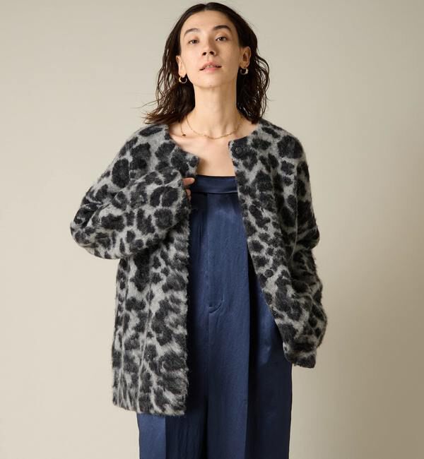 Liesse「稲沢朋子さんコラボレオパードジャガードニット」|カーディガン|