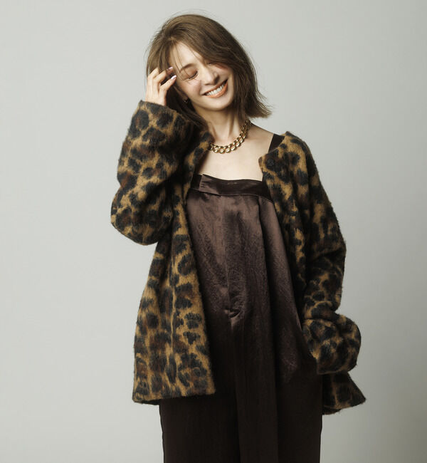 Liesse「稲沢朋子さんコラボレオパードジャガードニット」|カーディガン|レオパード
