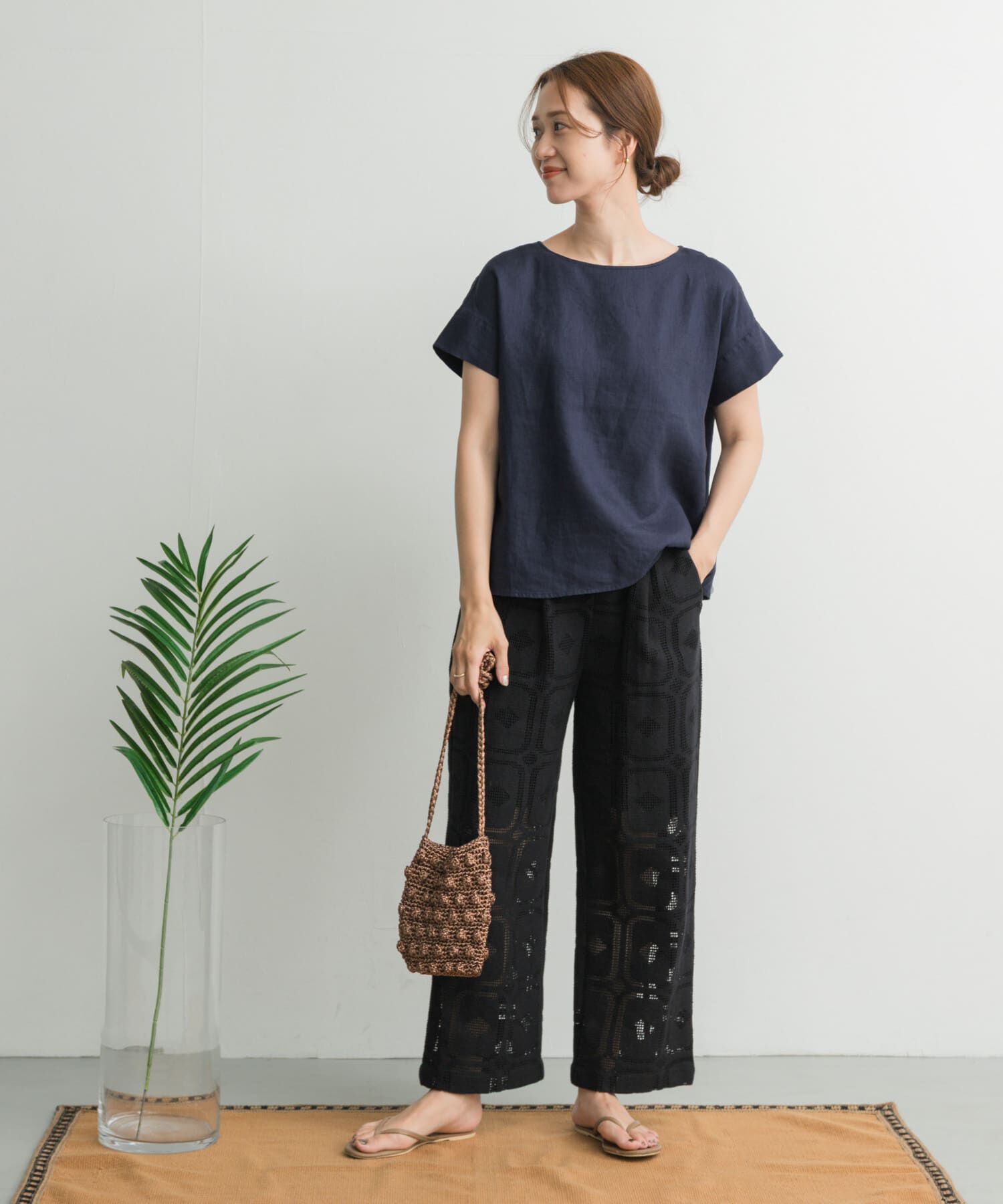 URBAN RESEARCH DOORS「リネンバックタックブラウス」|シャツ・ブラウス|