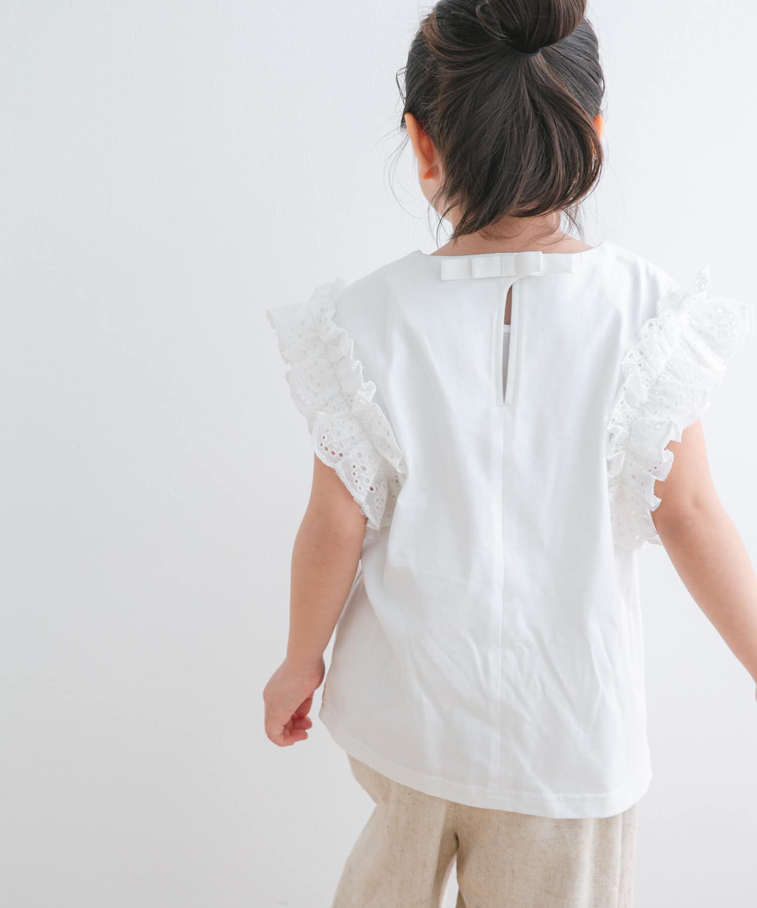 URBAN RESEARCH DOORS「袖レースフレンチスリーブカットソー(KIDS)」|その他|オフホワイト