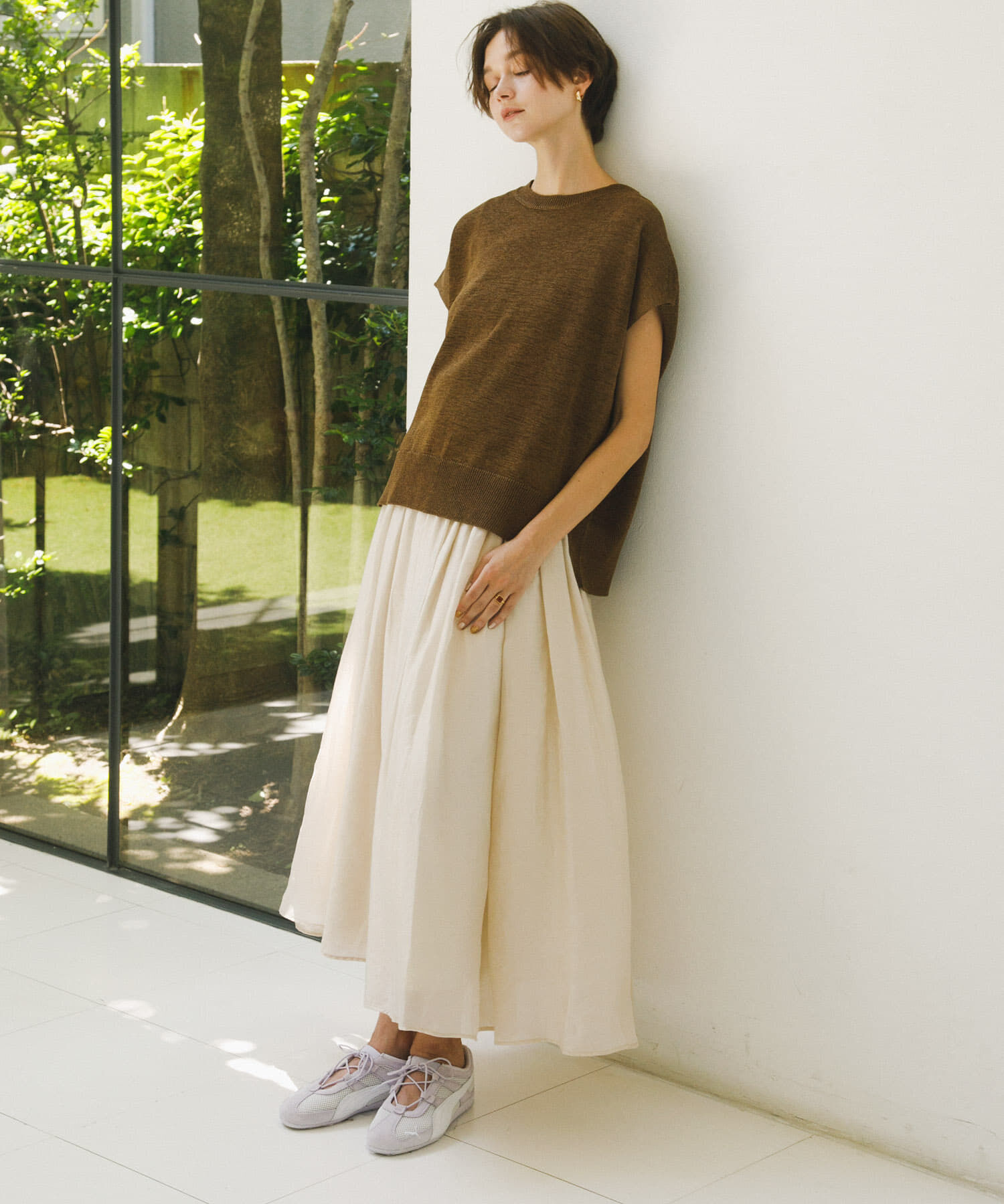 URBAN RESEARCH DOORS「ブライトギャザースカート」|スカート|