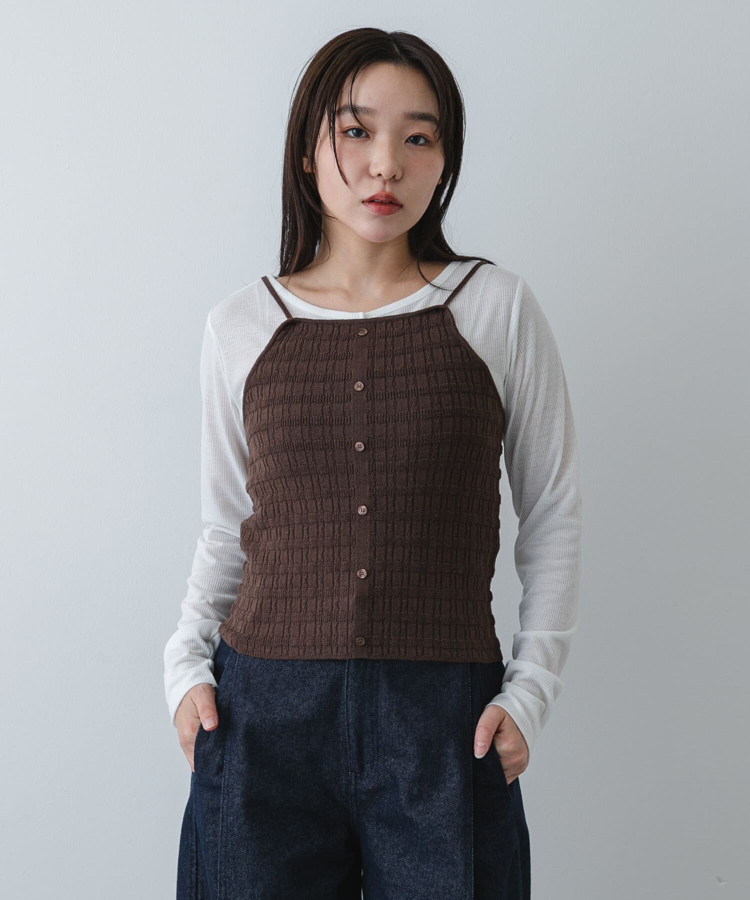 SENSE OF PLACE by URBAN RESEARCH「『洗濯可』ホルターネックボタンビスチェ」|その他|