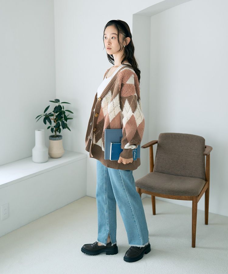 earth music&ecology「カットオフフレアデニムパンツ」|デニム|