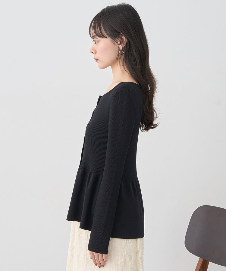 earth music&ecology「ペプラムニットカーディガン」|カーディガン|