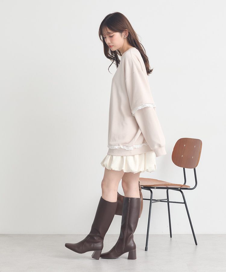 earth music&ecology「レーススウェットプルオーバー」|スウェット・ジャージ|