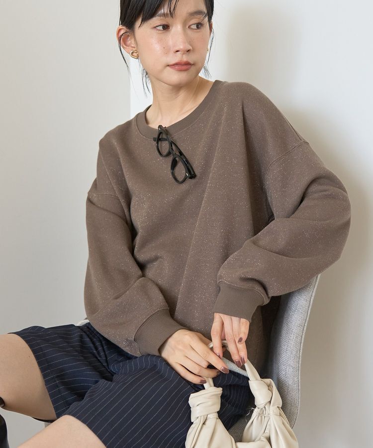 AMERICAN HOLIC「ラメ裏毛スウェットプルオーバー」|スウェット・ジャージ|Mocha