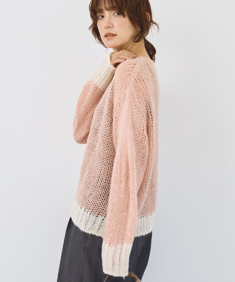 AMERICAN HOLIC「モヘアライク配色ニットプルオーバー」|ニット・セーター|